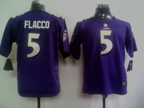 NFL Youth Jersey Nike Purple Baltimore Ravens 5 Delaware Joe Flacco